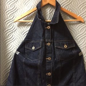 Plus size Lane Bryant denim halter top shirt